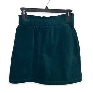 Copper Key Green Velveteen Skirt Paper Bag High Waist NWT Size S
